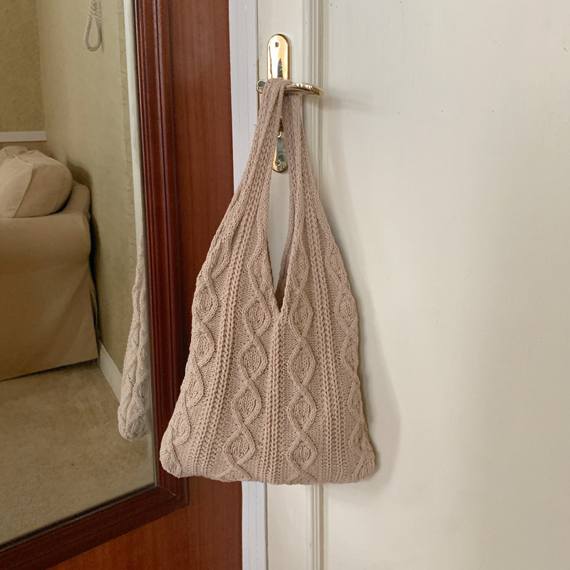 Retro Hollow Knitted Woolen Bag - Image 9