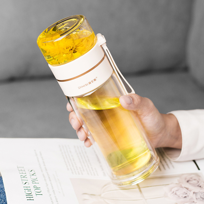 Leakproof Glass Water Bottle with Tea Infuser Filter - Image 7
