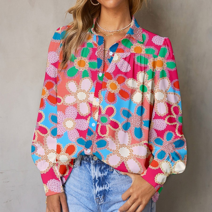 Multi-Color Puff Sleeve Shirt