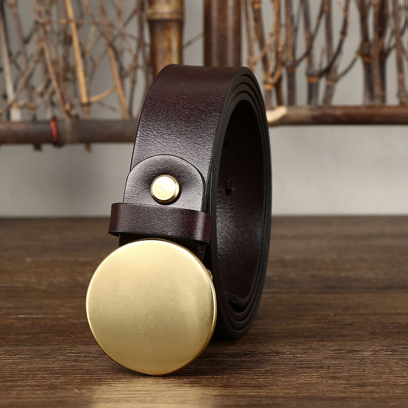 Fashion Smooth Round Buckle Belt For Men - Image 6
