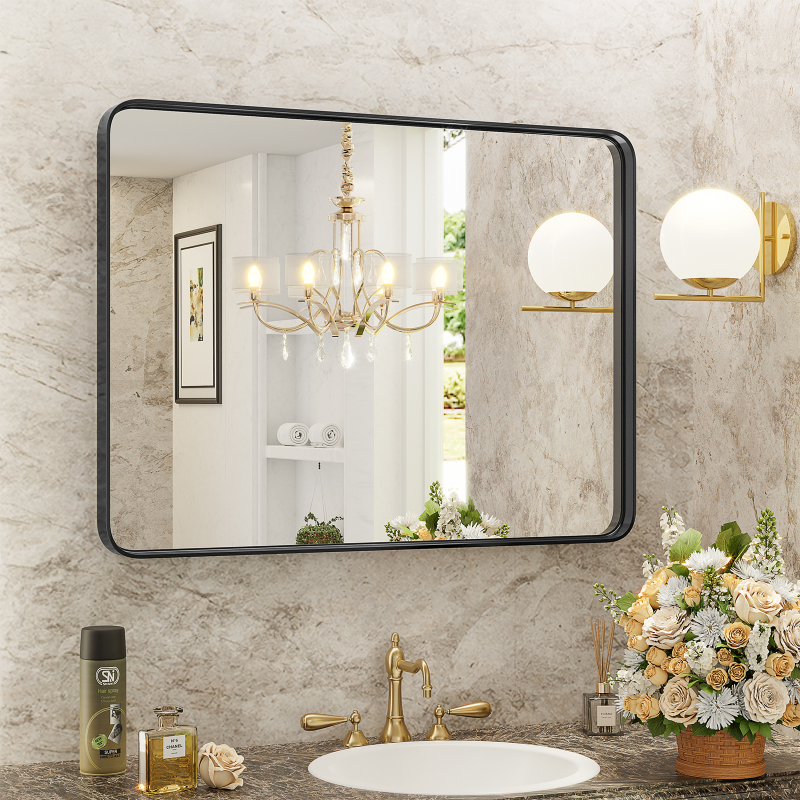 Wall Rectangle Vanity Bathroom Mirror - Image 4