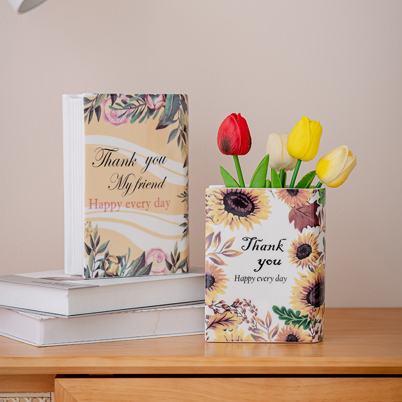 Creative Book Ceramic Vase