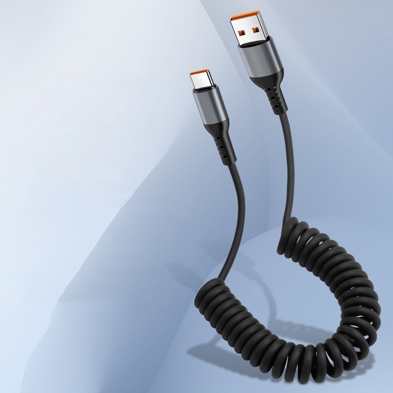 Spring Retractable Storage Phone Charging Cable