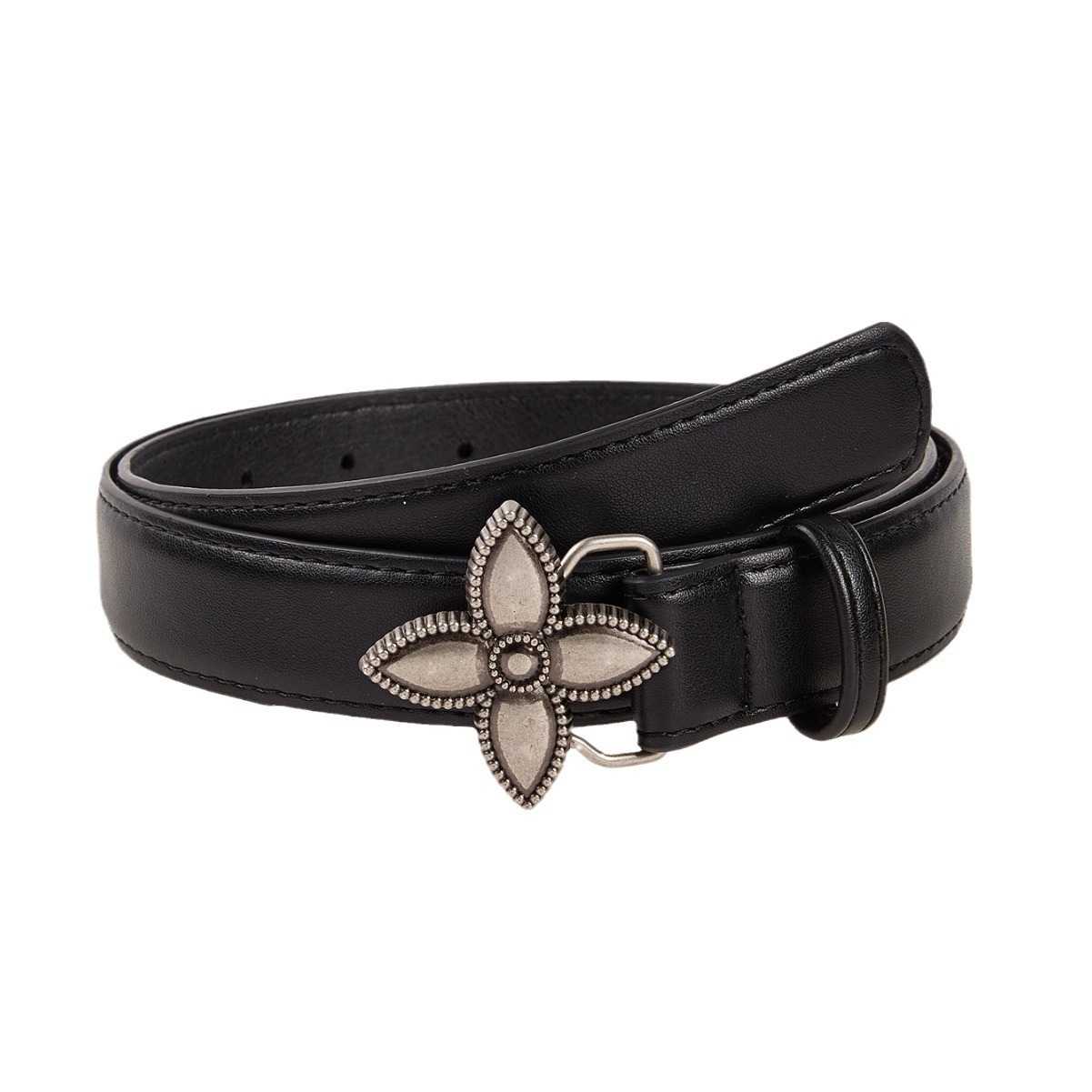 Simple Retro Metal Flower Snap Belt - Image 5