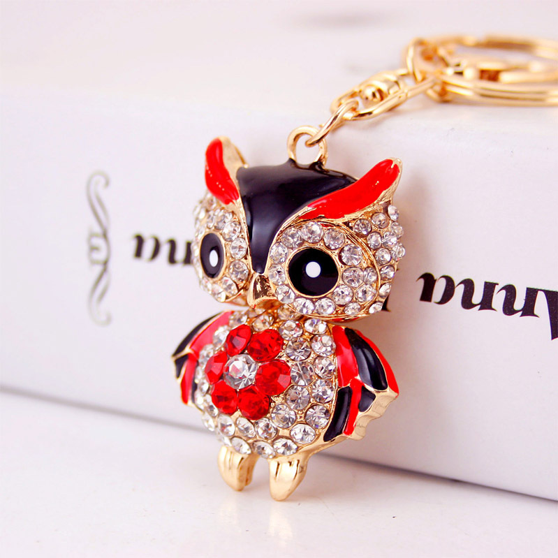 Creative Diamond Inlaid Owl Car Keychain Pendant - Image 9