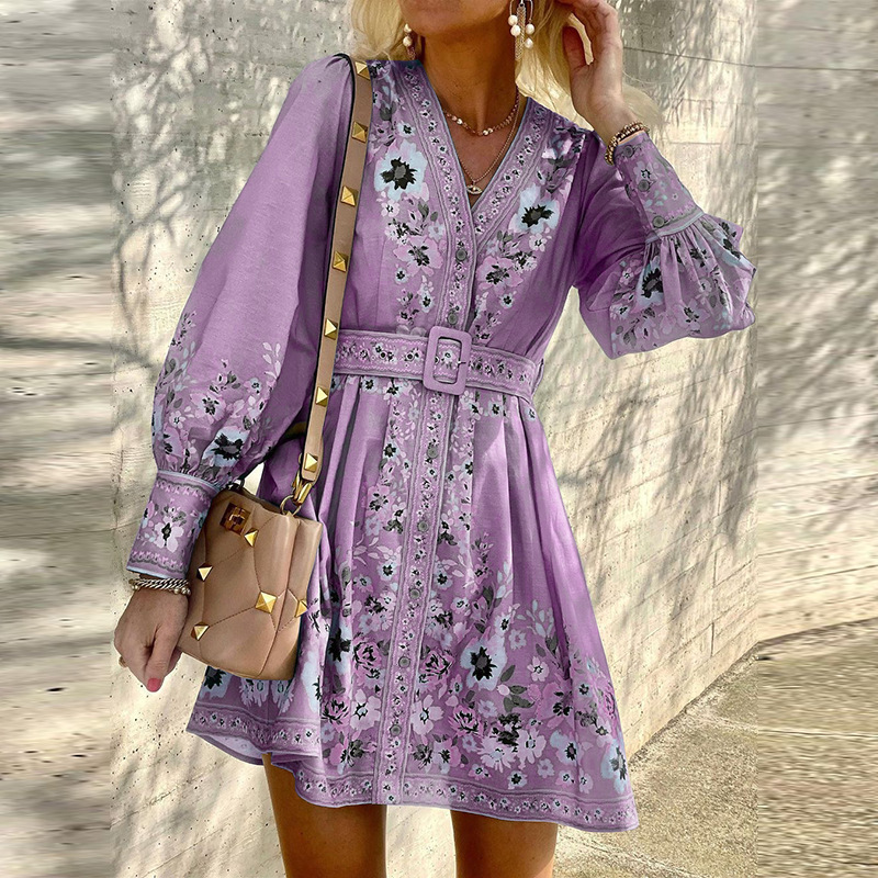 Ladies Loose Printed Boho Dress - Image 4