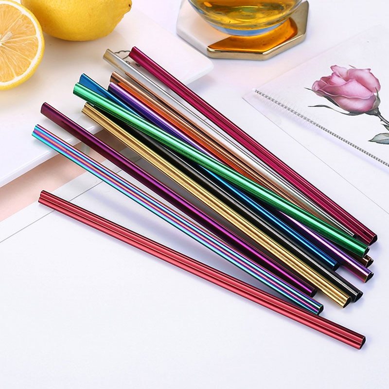 Reusable Heart-Shaped Metal Drinking Straw Set - Image 9