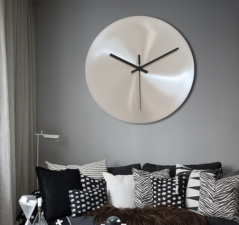Industrial Style Silver Living Room Wall Clock - Image 5