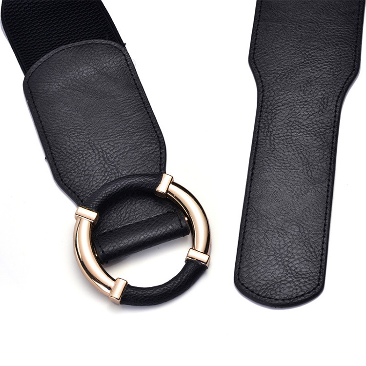 Elastic Waist Ring Buckle Protection Wide Belt - Image 3