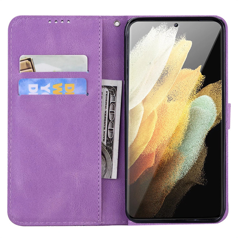 Retro Big Bowknot Embossed Leather Phone Case - Image 3
