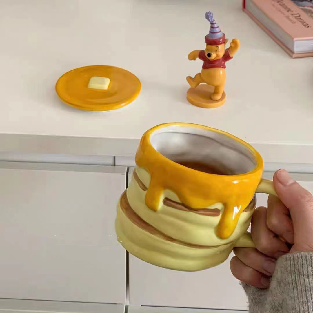 Underglaze Colored Ceramic Mug With Lid - Image 2