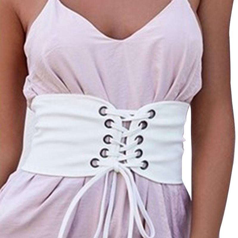 Knitted Solid Color Lace Belt - Image 3
