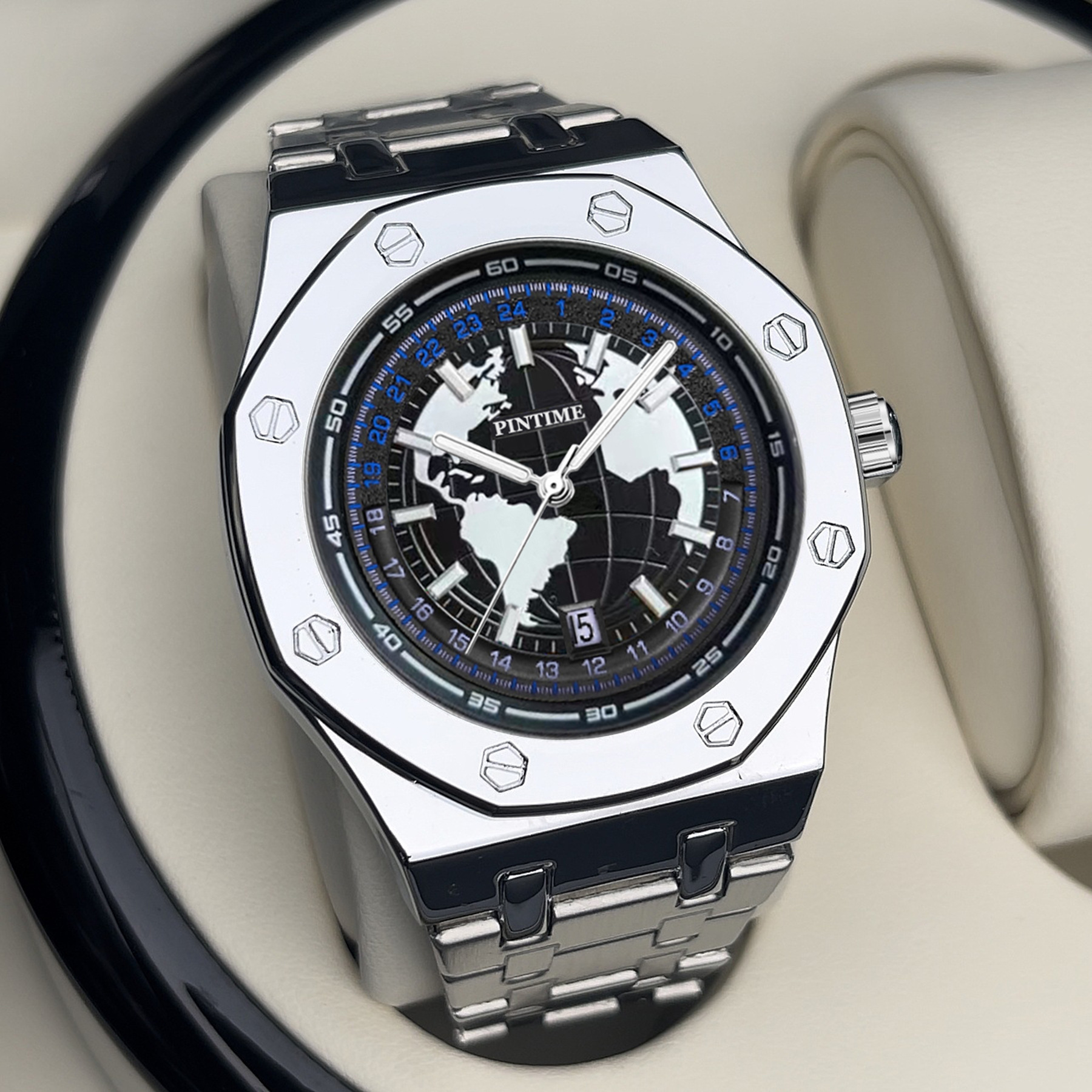 Luminous Steel Strap Quartz Watch