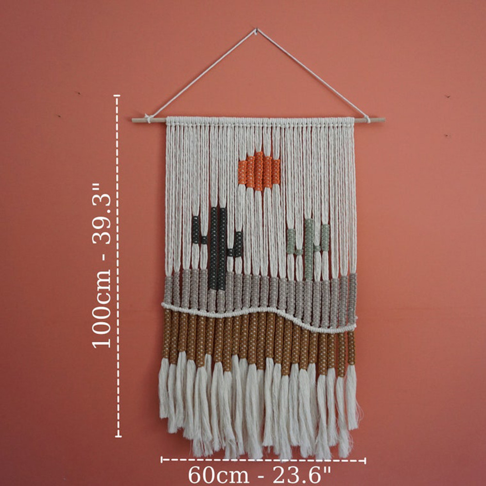 Hand Woven Tapestry Landscape Fringe - Image 5