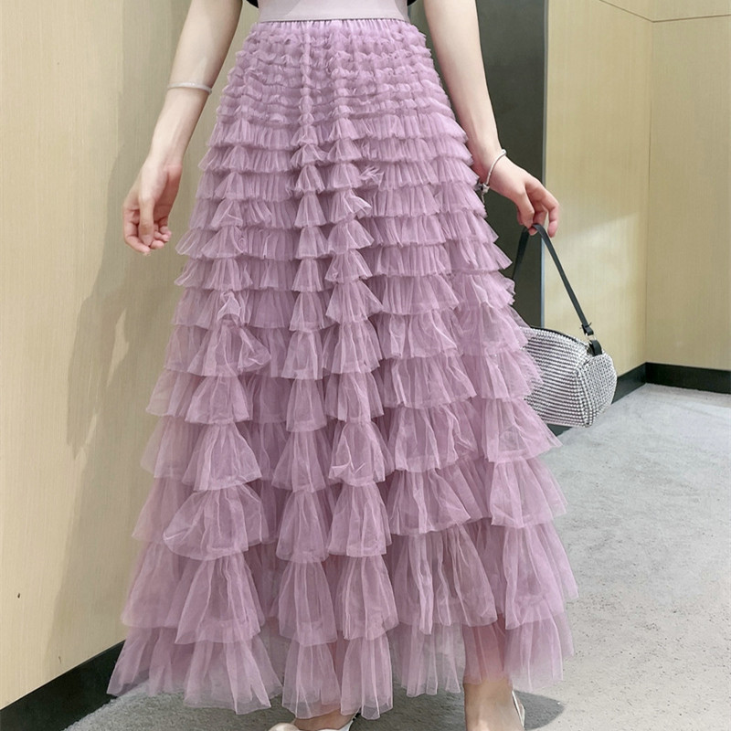 Cake Gauze Pleated Skirt