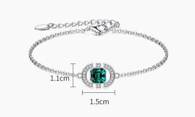 Necklace S925 Sterling Silver Square Jewelry Set - Image 5