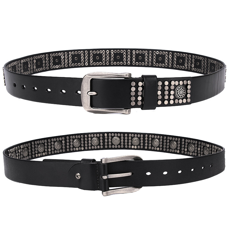 Fashion Rivet Cowhide Punk Belt - Image 2