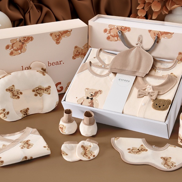 Newborn Baby Bear Printed Gift Clothes Box Suit