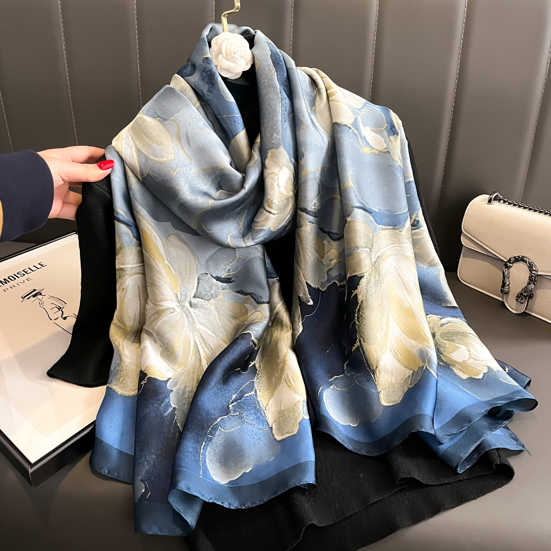 Bright Butterfly Printed Silk Scarf