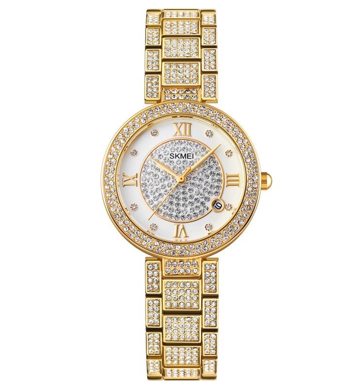 Gypsophila Diamond Shiny Gold Quartz Watch - Image 6