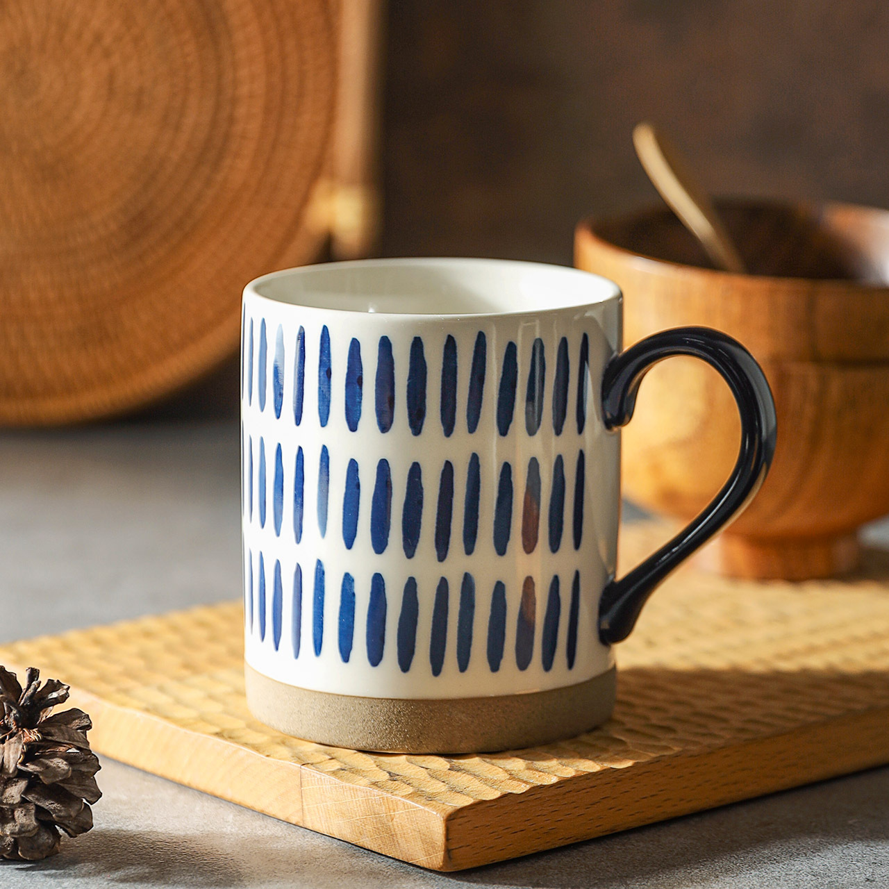 Ceramic Hand-painted Coffee Mug With Handle - Image 5