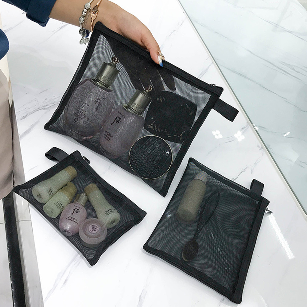 Large Capacity Portable Mesh Cosmetic Bag