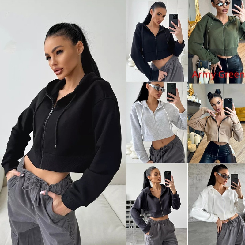 Hoodies Zipper Hooded Drawstring Sweater - Image 5