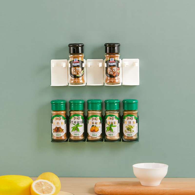 Wall Mounted Kitchen Seasoning Jar Rack