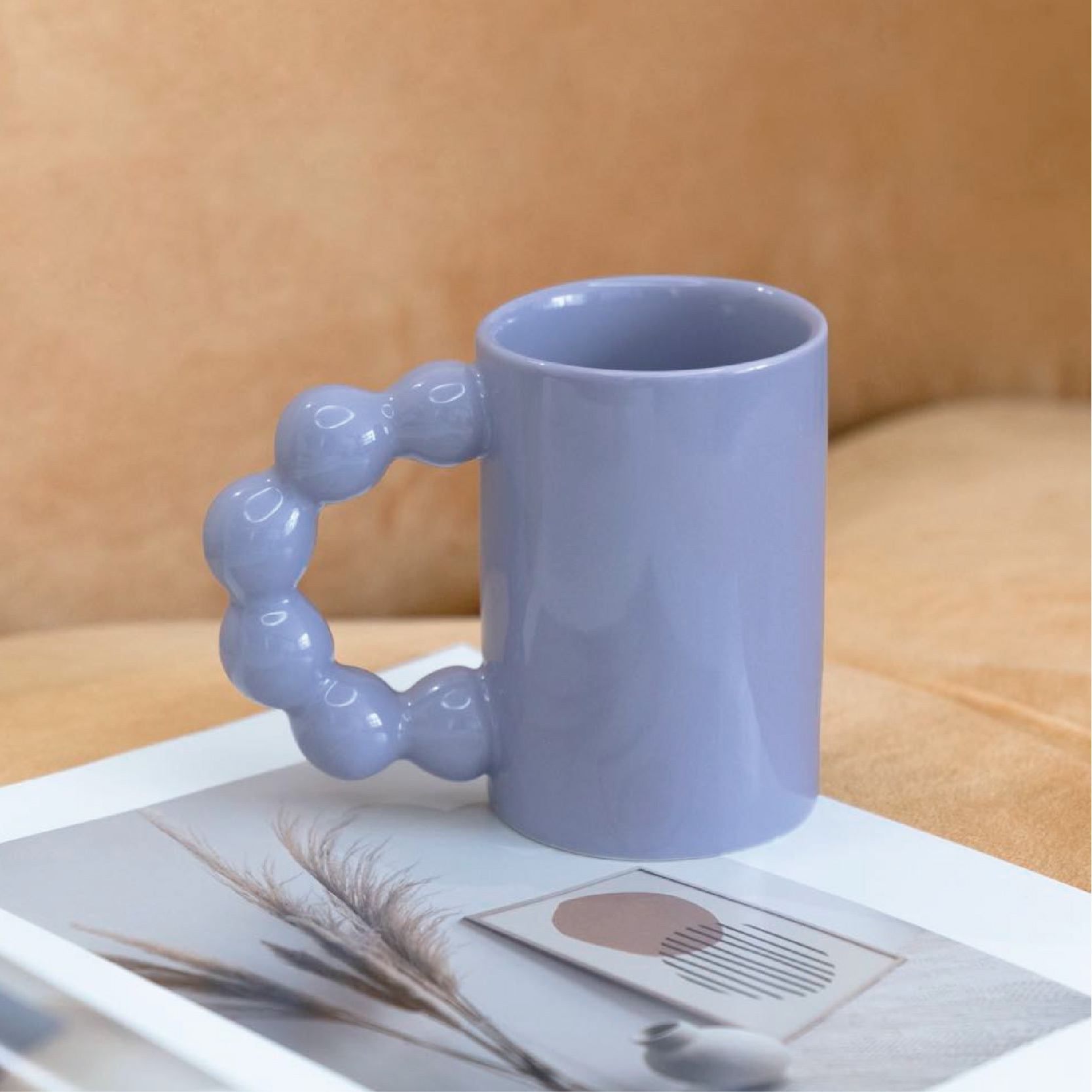 Ceramic Bubble Handle Mug With Lid - Image 9