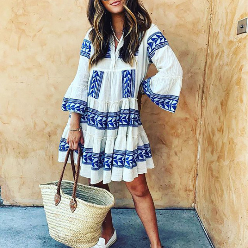 Summer Women's Ruffled Waist Dress - Image 4