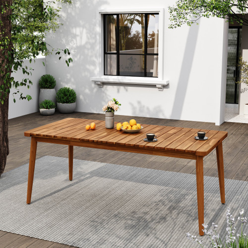 8-Person Outdoor Acacia Wood Dining Table