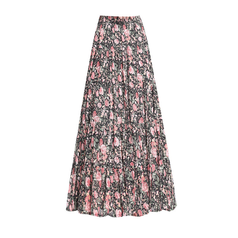 Floral Stitching Chiffon Skirt - Image 4