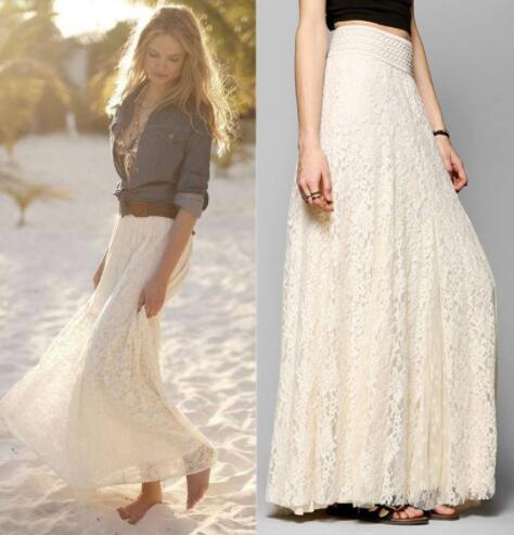 Women Pleated Solid Mesh Layered Boho Skirt