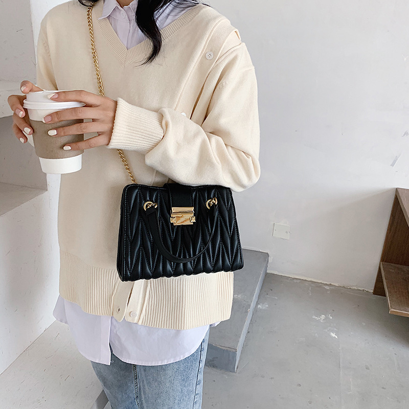 Pleated Chain Handbag - Image 7
