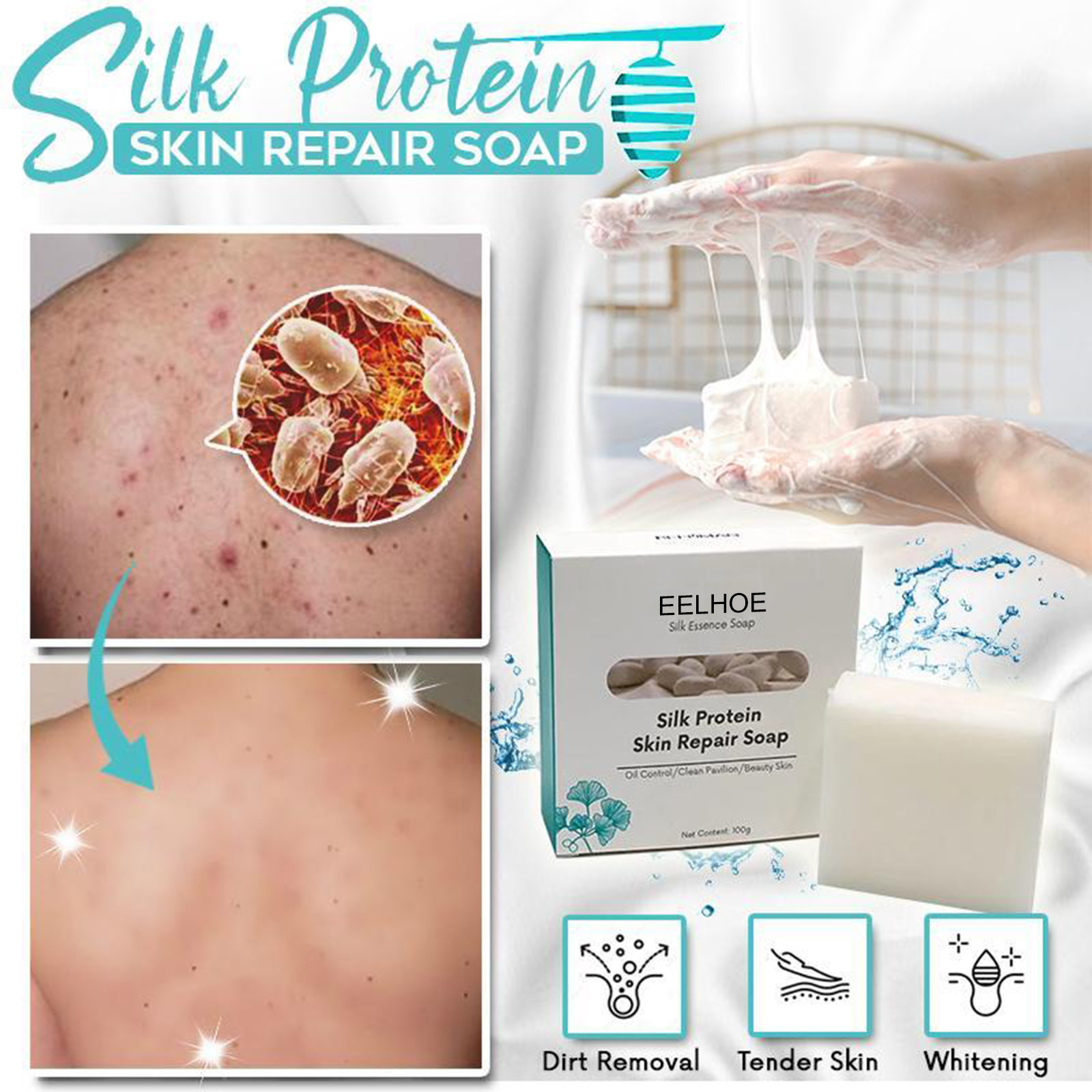 Skin Repair & Cleansing Silk Protein Mask Soap - Image 2