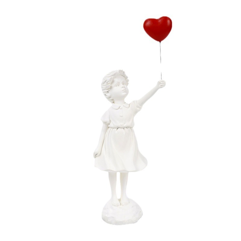 Little Girl With Balloon Art Sculpture - Image 3