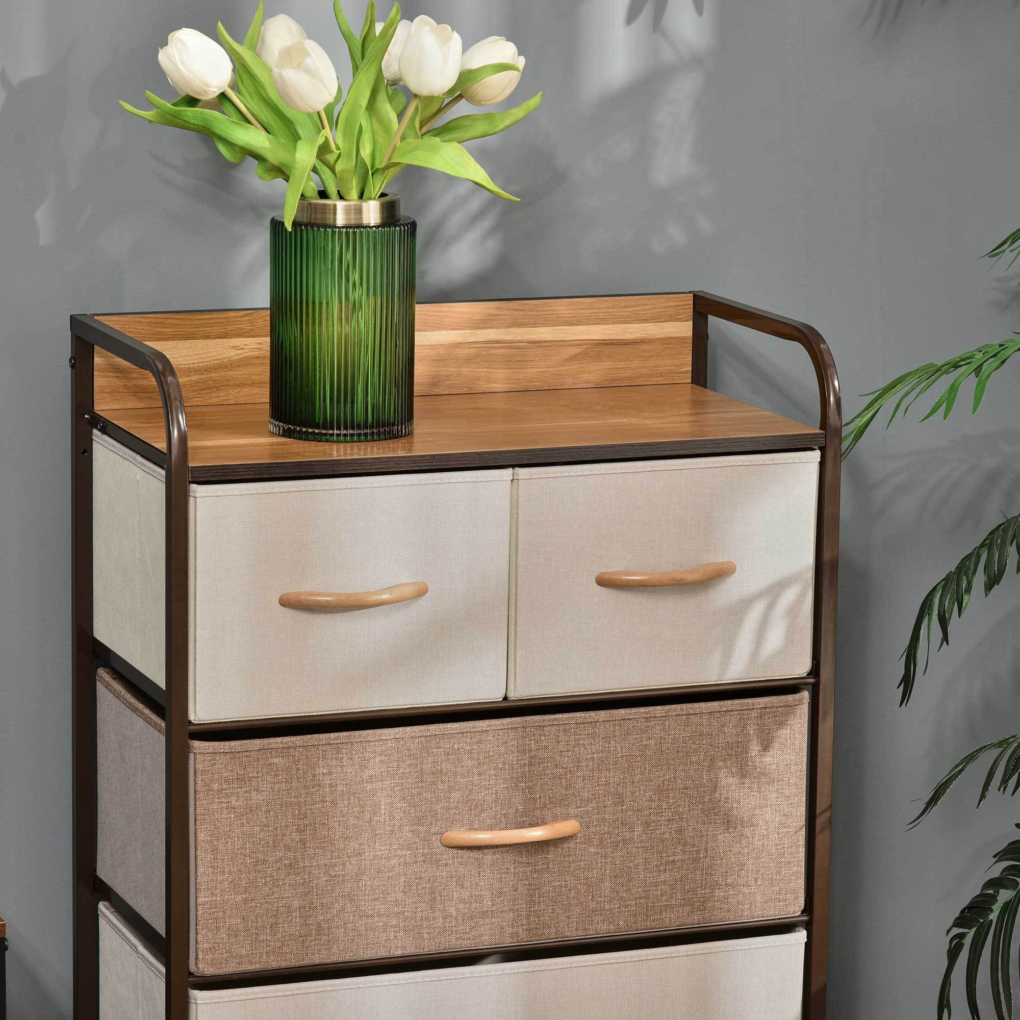5-Chest of Drawers Tower Organizer with Frame - Image 7