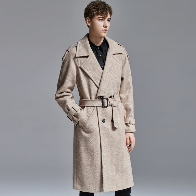 Above-Knee Herringbone Coat