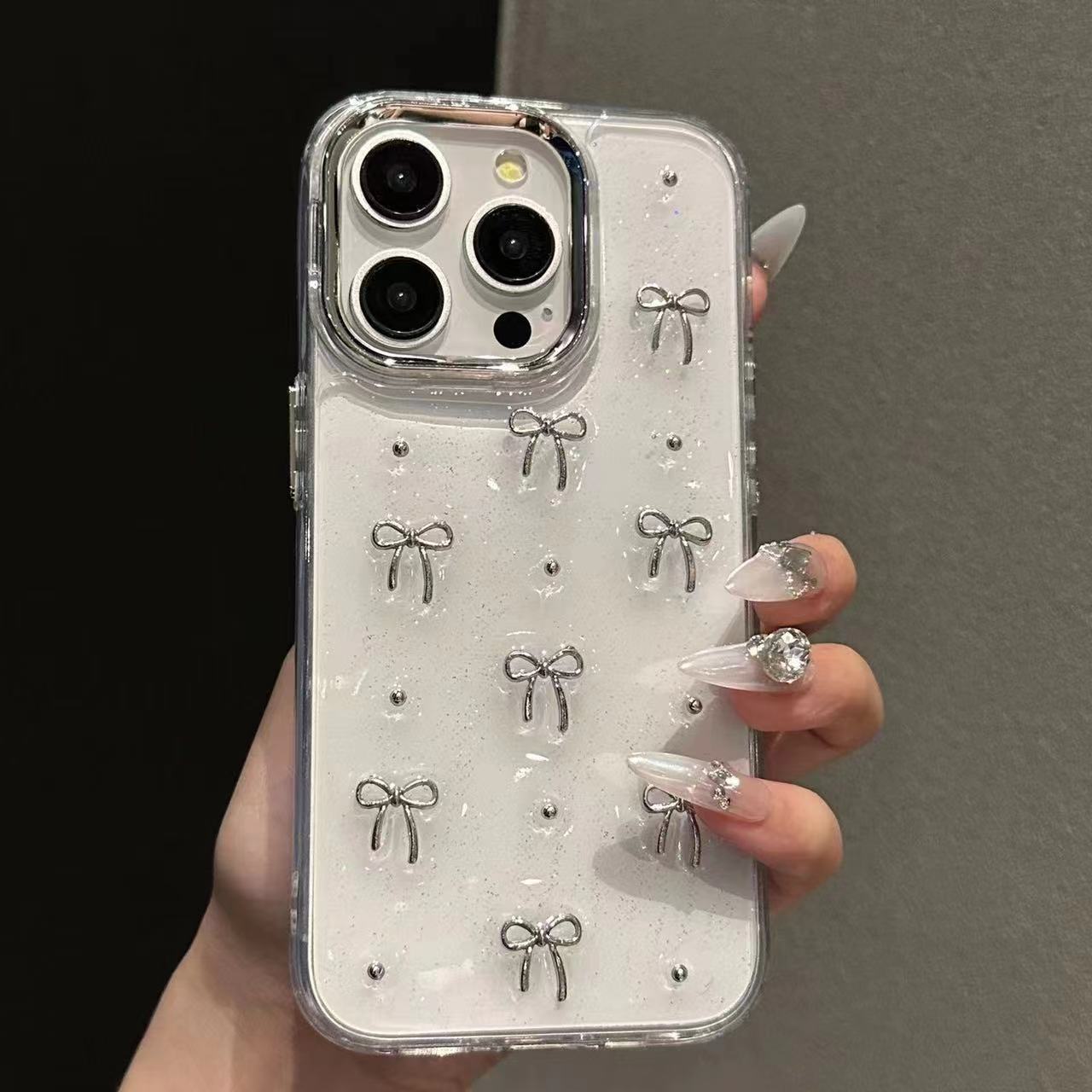 Epoxy Pearl Bow Phone Case - Image 2