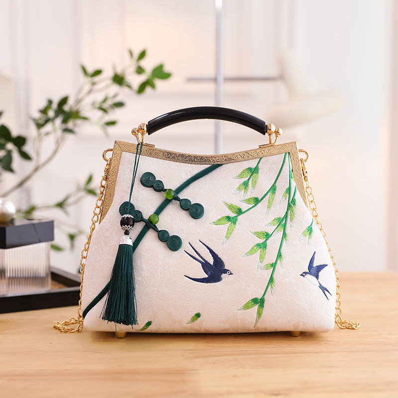 Lucky Bamboo Embroidery Handbags - Image 2
