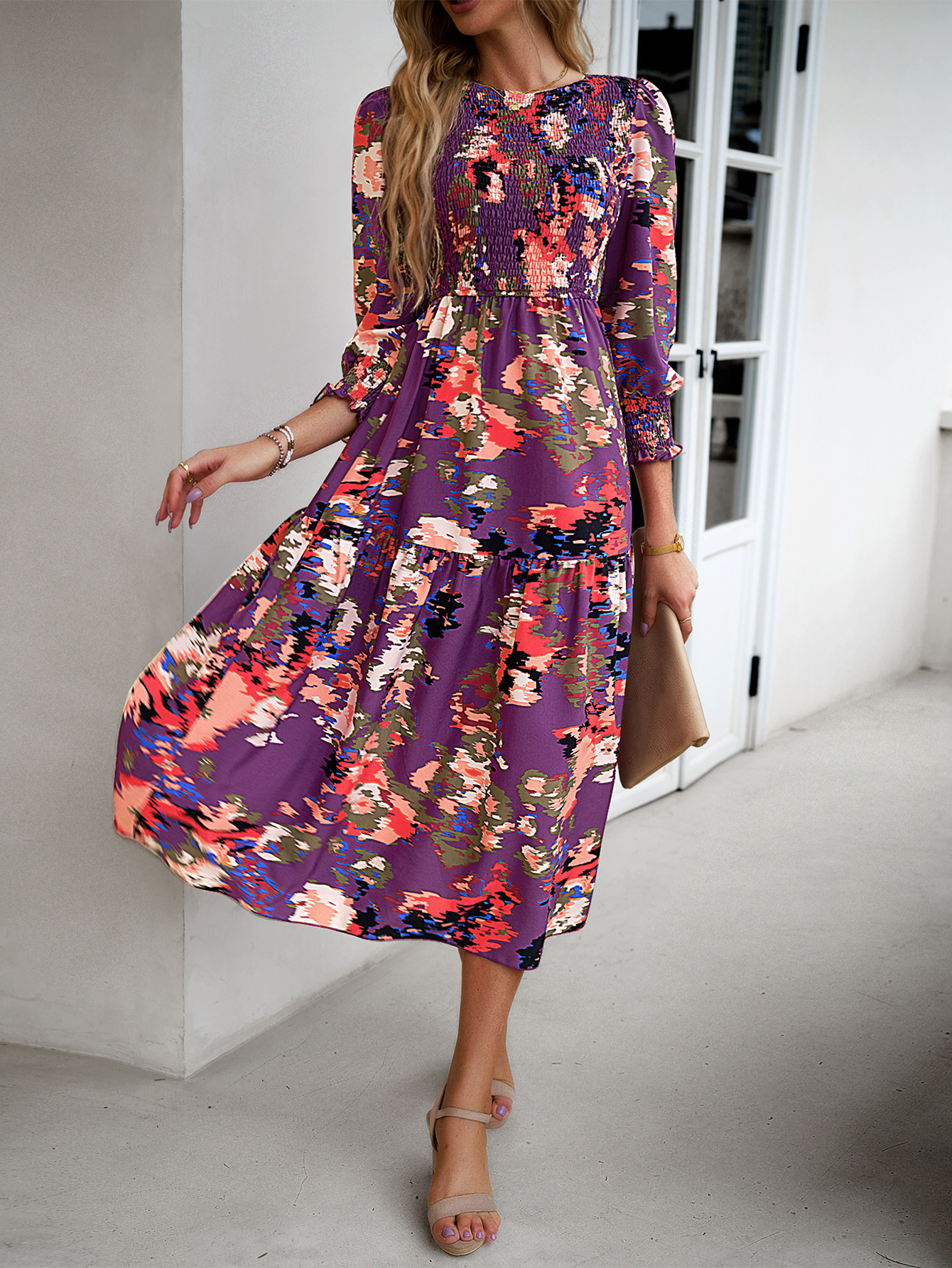 Women's Printed Temperament Elegant Dress - Image 3