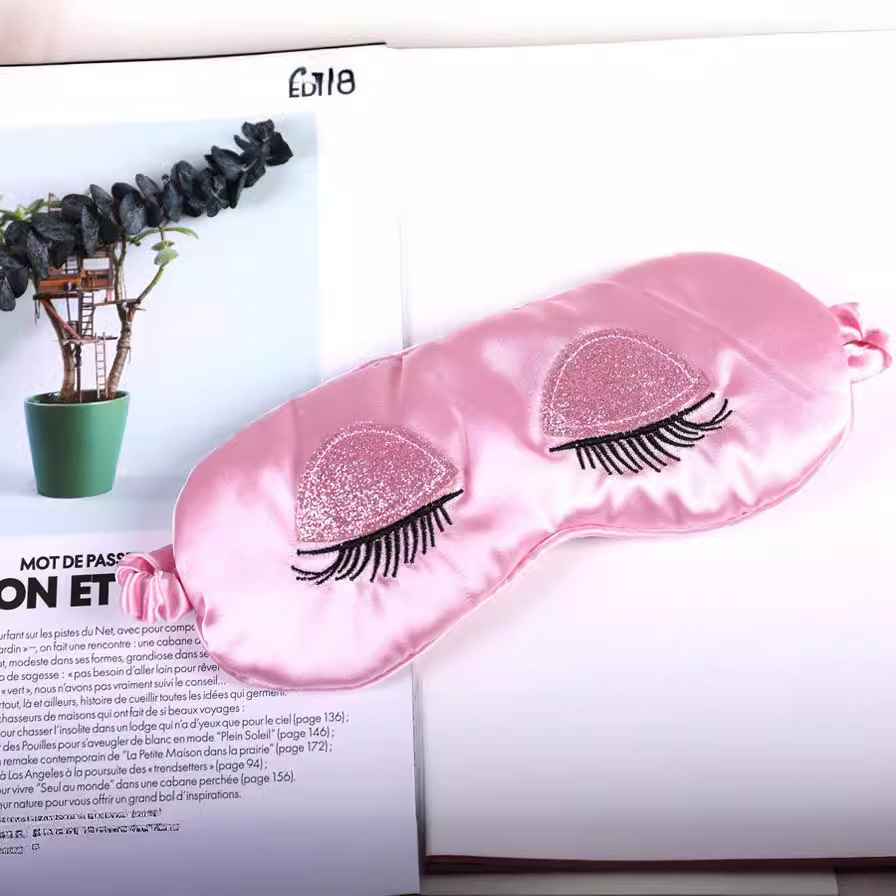 Artificial Silk Sequins Long Sleep Eye Mask