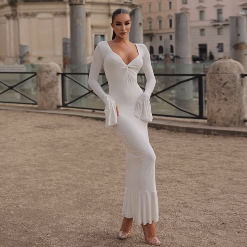Women's Fashion Twist Bell Sleeve Dress - Image 5