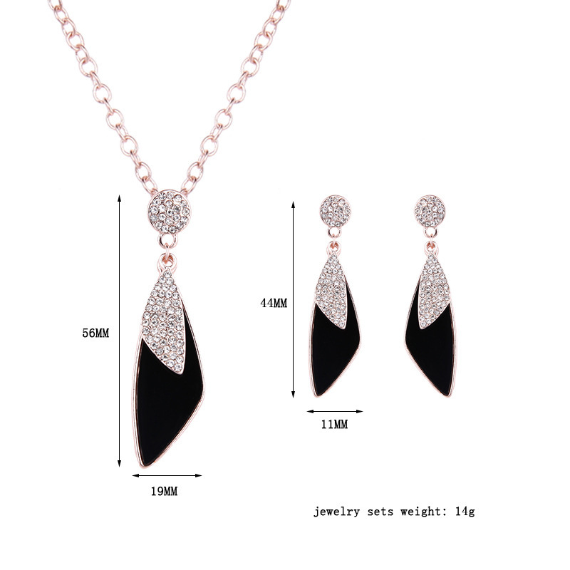 Crystal Jewelry Set Necklace Earrings - Image 3
