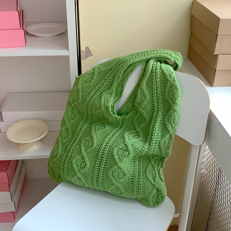 Retro Hollow Knitted Woolen Bag - Image 3