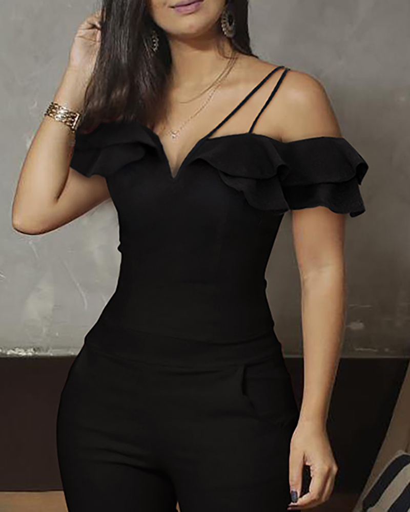 Women's Elegant Solid Color Sleeveless Jumpsuit