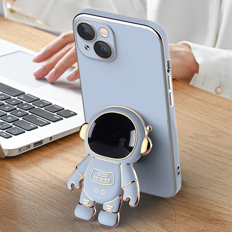 3D Astronaut Anti-Drop Electroplating Bracket Phone Case
