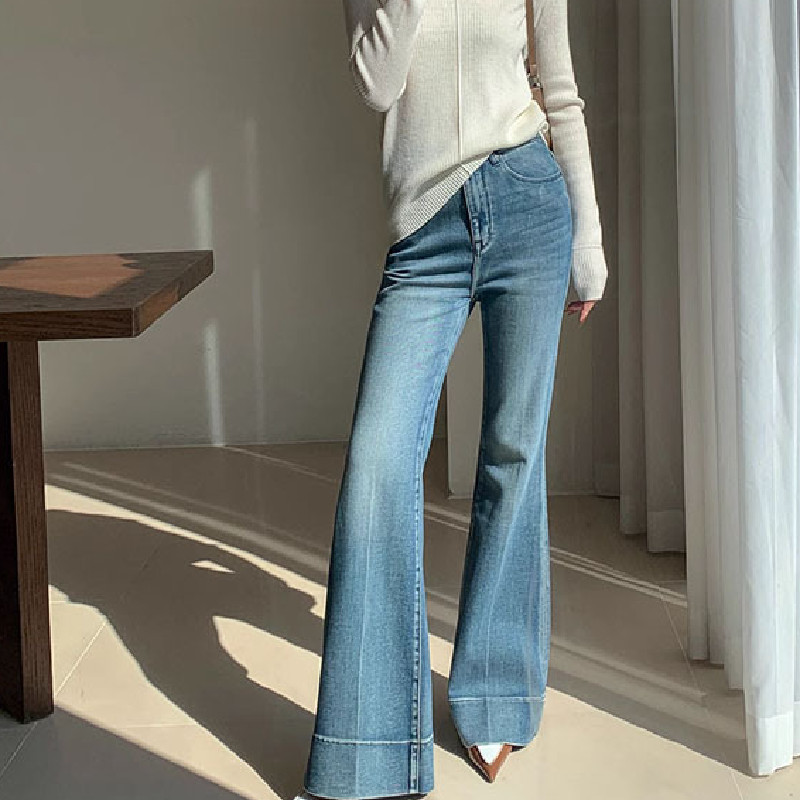 French Style Temperament Retro Washed Jeans