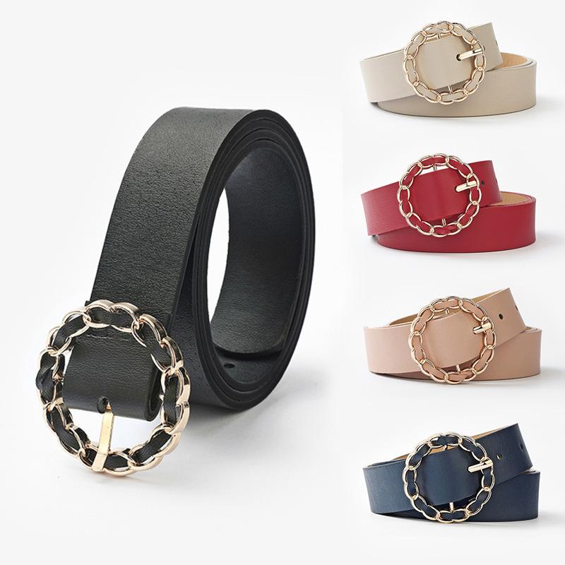 Exquisite PU Wrap Round Buckle Decorative Belt