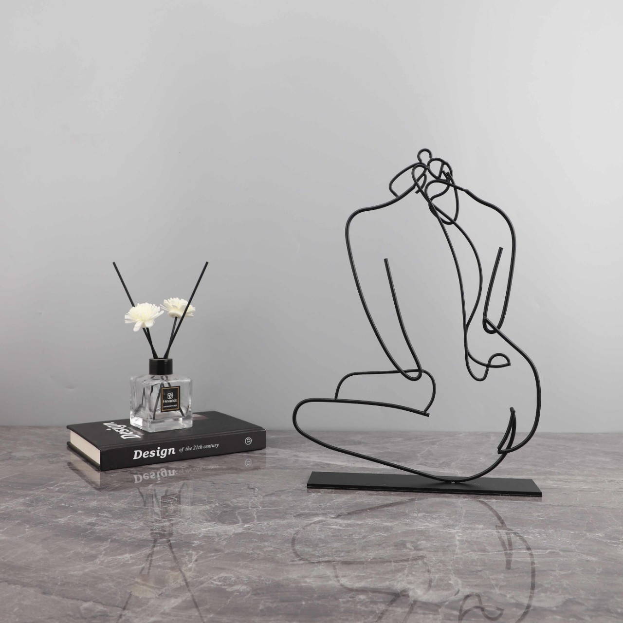 Modern Minimalist Art Line Metal Ornaments